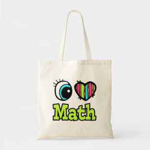 Bright Eye Heart I Love Math Tote Bag
