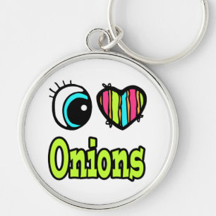 Bright Eye Heart I Love Onions Key Ring