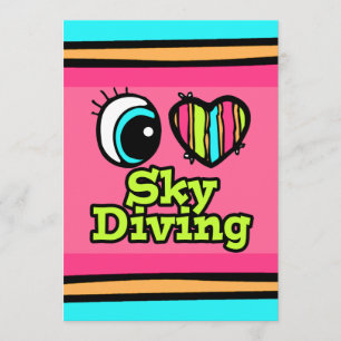 Bright Eye Heart I Love Skydiving Invitation