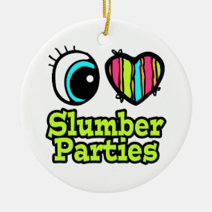 Bright Eye Heart I Love Slumber Parties Ceramic Tree Decoration