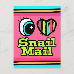 Bright Eye Heart I Love Snail Mail Postcard