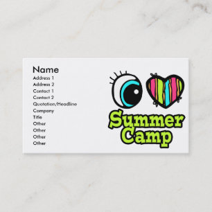 Bright Eye Heart I Love Summer Camp Business Card