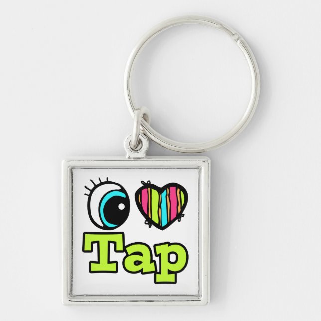 Bright Eye Heart I Love Tap Key Ring (Front)