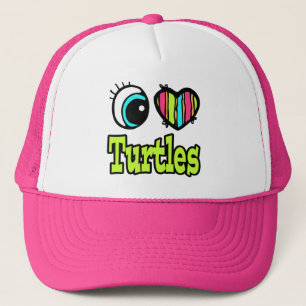 Bright Eye Heart I Love Turtles Trucker Hat