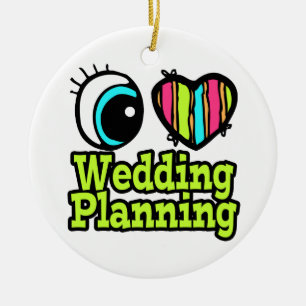 Bright Eye Heart I Love Wedding Planning Ceramic Tree Decoration
