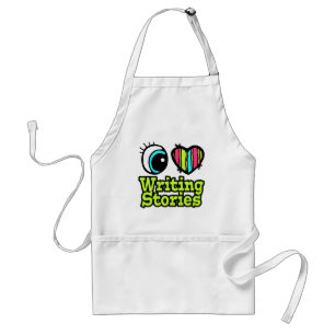 Bright Eye Heart I Love Writing Stories Standard Apron