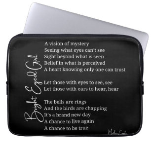 Bright Eyed Girl Inspirational Laptop Sleeve
