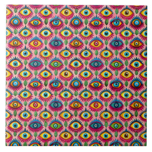 Bright eyes ceramic tile