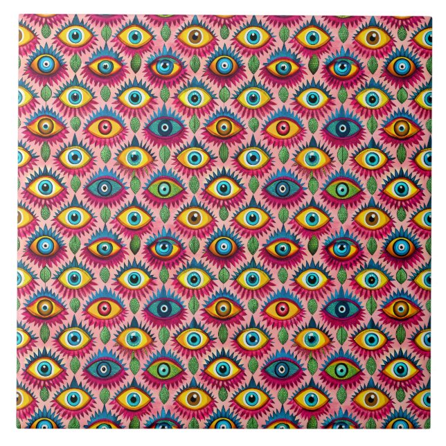 Bright eyes ceramic tile (Front)