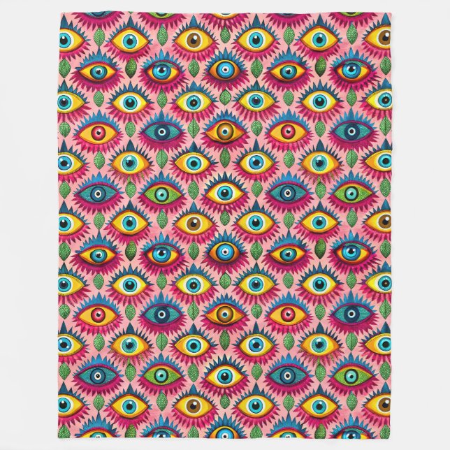 Bright eyes fleece blanket (Front)