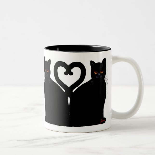 Bright Eyes Heart Two-Tone Coffee Mug (Right)