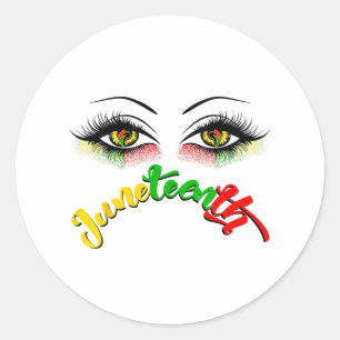 Bright Eyes Juneteenth African American Eye Black Classic Round Sticker
