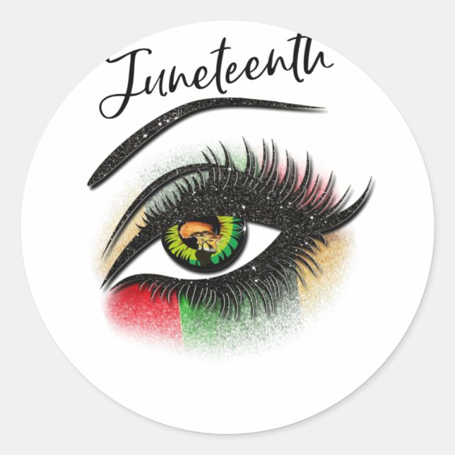 Bright Eyes Juneteenth Juneteenth Eye African Classic Round Sticker (Front)