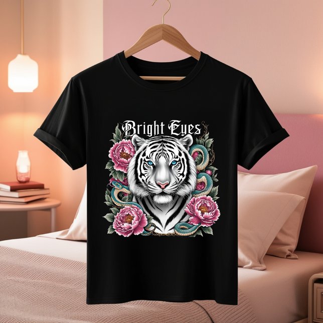 Bright Eyes Tiger T-Shirt - Floral Art (Creator Uploaded)