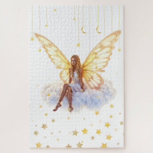 Bright fairy golden butterfly wings gentle beauty jigsaw puzzle