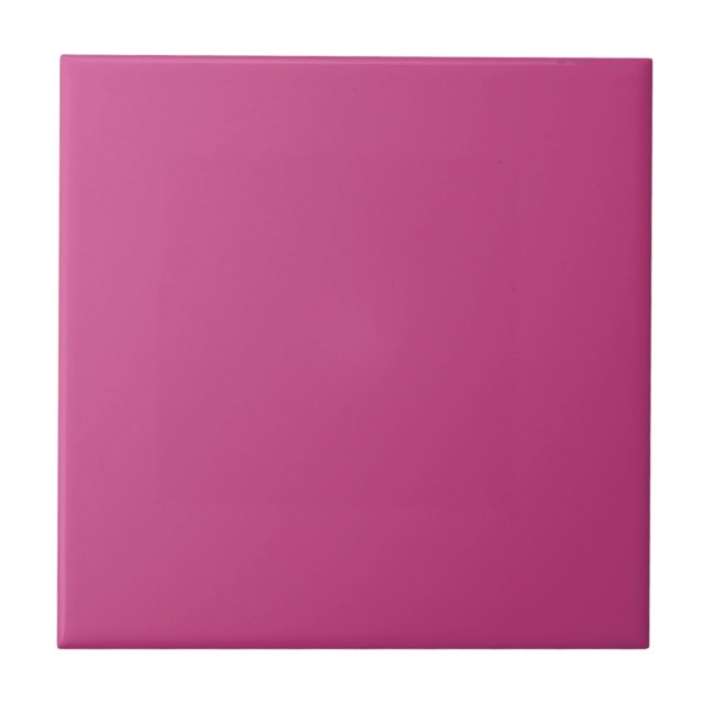 Bright Fall Fuchsia Solid Colour Print Ceramic Tile (Front)