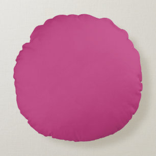 Bright Fall Fuchsia Solid Colour Print Round Cushion