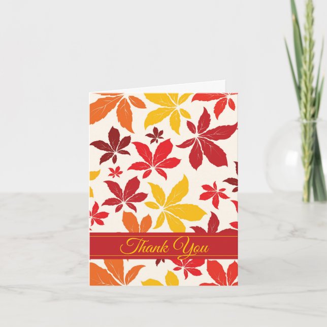 Bright Fall Leaves Bridesmaid Thank You (Front)