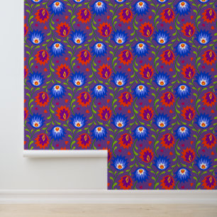Bright Fantasy Fire Flowers & Hearts Cute Colourfu Wallpaper