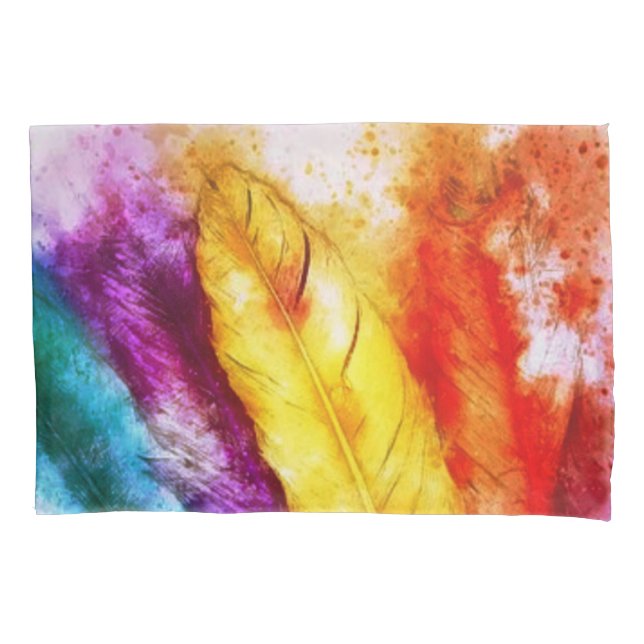 Bright feathers  pillowcase (Front)