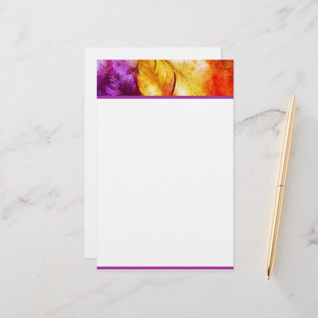 Bright feathers   stationery (Front/Back In Situ)