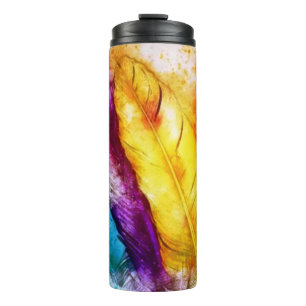 Bright feathers thermal tumbler