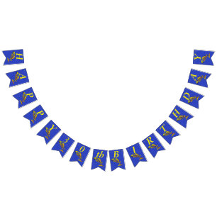 Bright Festive Happy Birthday Abstract Fish Bunting