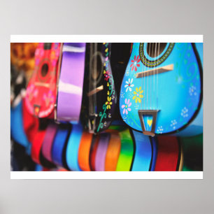 Bright Festive Musical Guitars Poster