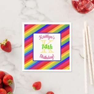 Bright Fiesta Stripes   Paper Party Napkin