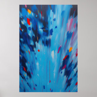 Bright Fireworks Abstract Art Poster