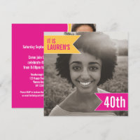 Bright flag photo template 40th birthday party