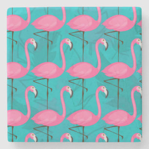 Bright Flamingo Pattern 2 Stone Coaster