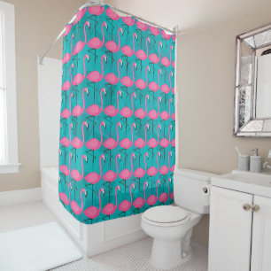 Bright Flamingo Pattern Shower Curtain