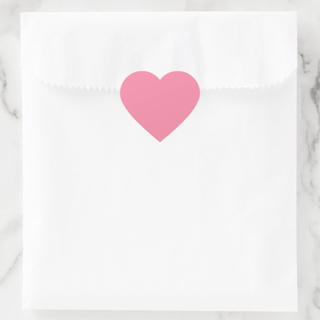 Bright Flamingo Pink Heart Sticker (Bag)