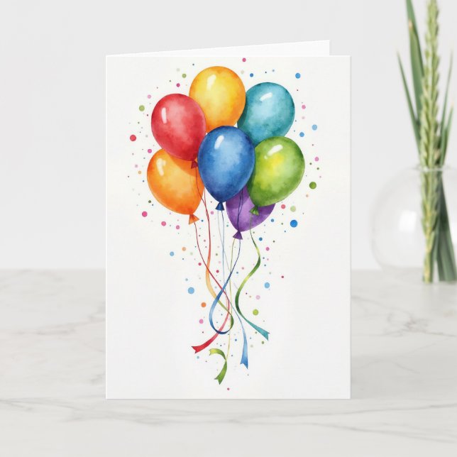 Bright Floating Spheres Card (Front)