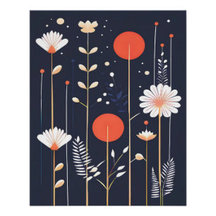 Bright Floral abstract Art Poster