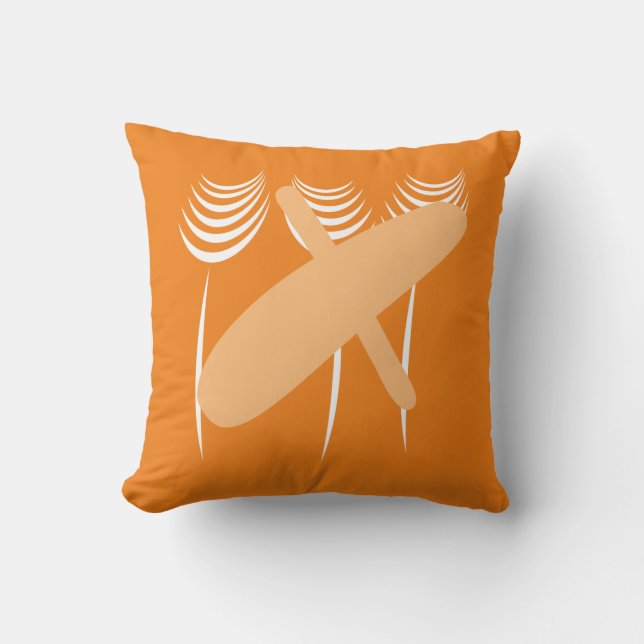 Bright Floral Abstract Monogrammed Pillow (Front)