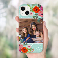 Bright Floral and Dots Custom Photo