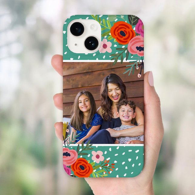 Bright Floral and Dots Custom Photo Case-Mate iPhone Case (Creator Uploaded)