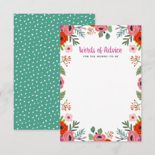 Bright Floral Baby Shower Words of Advice Invitation