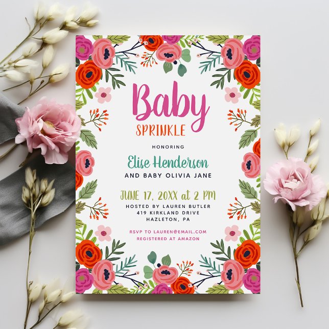 Bright Floral Baby Sprinkle Invitation (Creator Uploaded)