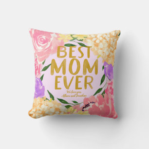 Bright Floral Best Mum Ever Mothers Day  Cushion