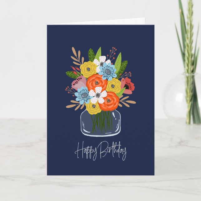 Bright Floral Birthday Card (Front)