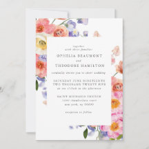 Bright Floral Botanical Modern Elegant Wedding