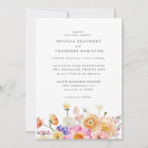 Bright Floral Botanical Modern Elegant Wedding