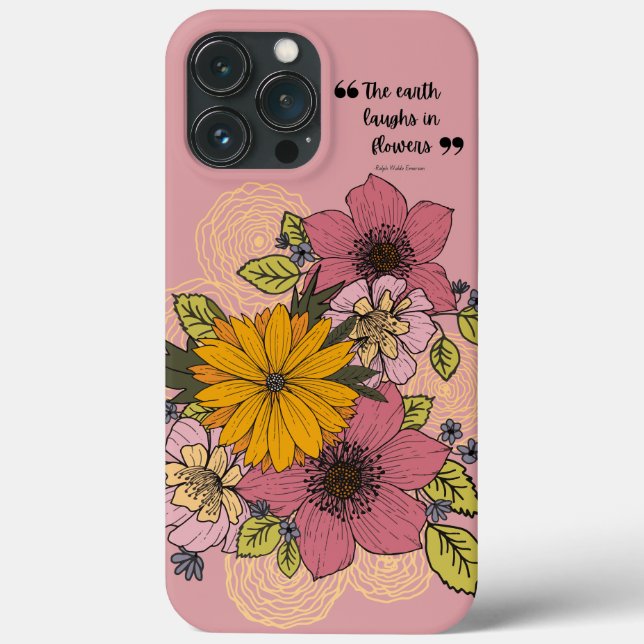 Bright Floral Bouquet on Pink iPhone Case (Back)