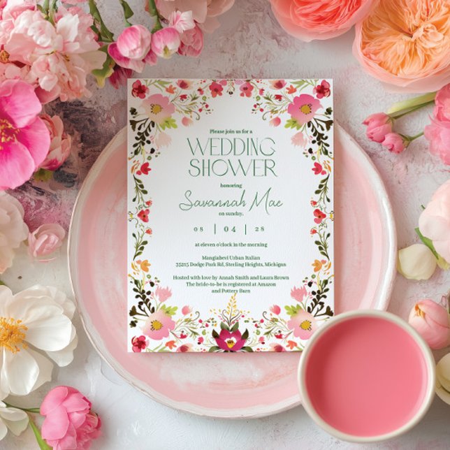 Bright Floral Bridal Shower Invite | Garden style (Creator Uploaded)