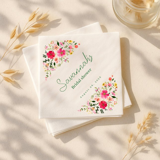 Bright Floral Bridal Shower Napkins | Colourful (Creator Uploaded)