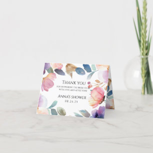 Bright Floral Bridal Shower Thank You Card