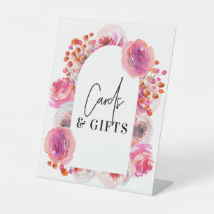 Bright Floral Cards & Gifts Sign for Bridal Shower